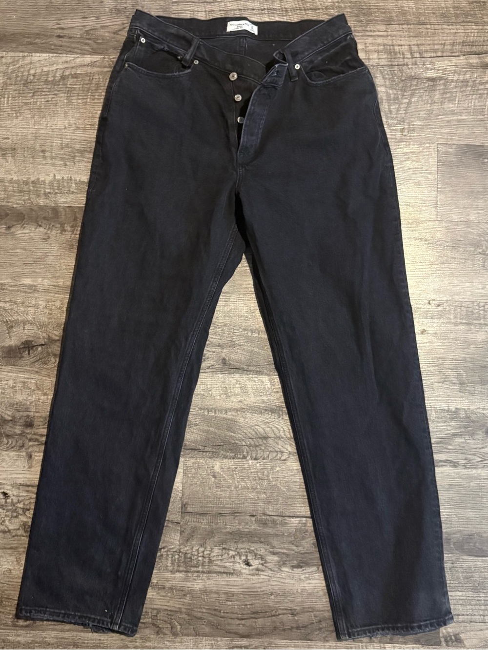 Abercrombie & Fitch Jeans Women’s 14L Black High Rise Button Fly The Dad